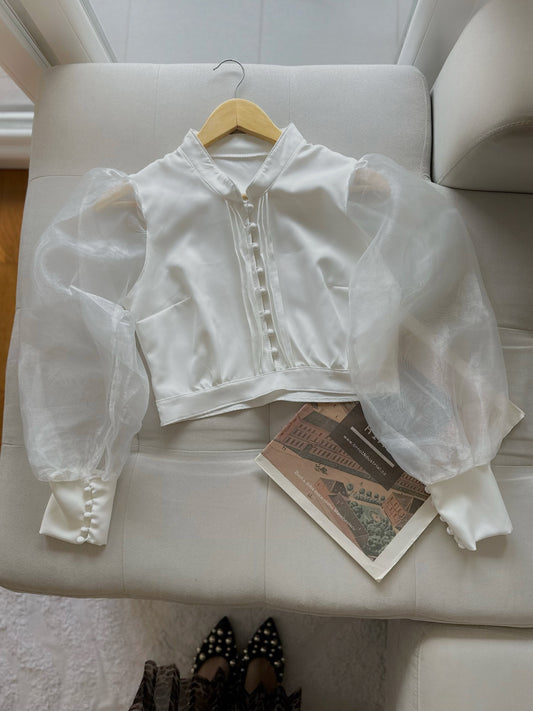 Бела Нежна Блуза